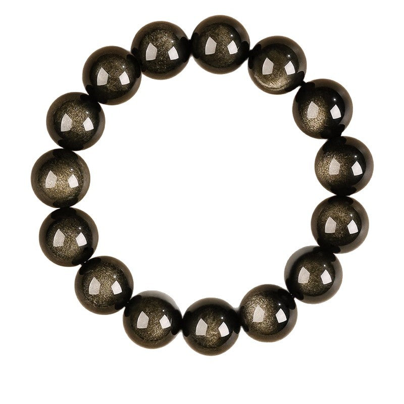 Black Obsidian & Golden Sheen Obsidian Bracelet – Natural Protection, Confidence & Grounding Energy (Unisex) - aurimala5