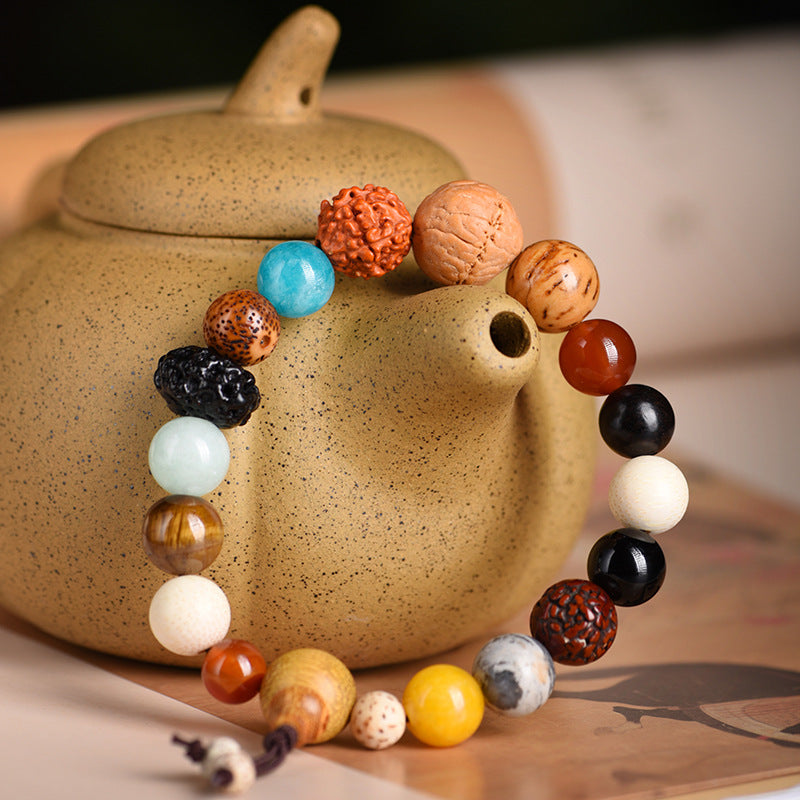 Sacred Harmony 18-Bead Bodhi Bracelet – Natural Multi-Bead Mala for Protection, Balance & Good Energy