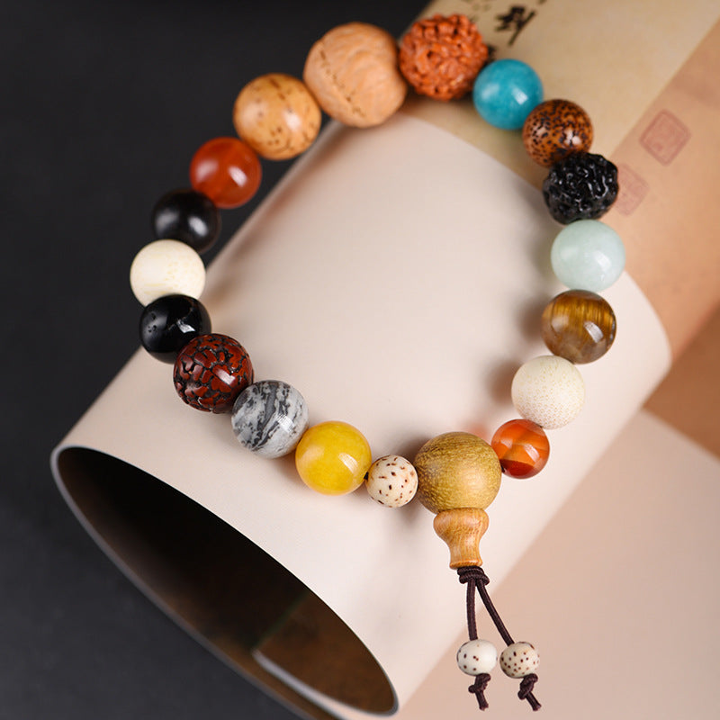 Sacred Harmony 18-Bead Bodhi Bracelet – Natural Multi-Bead Mala for Protection, Balance & Good Energy