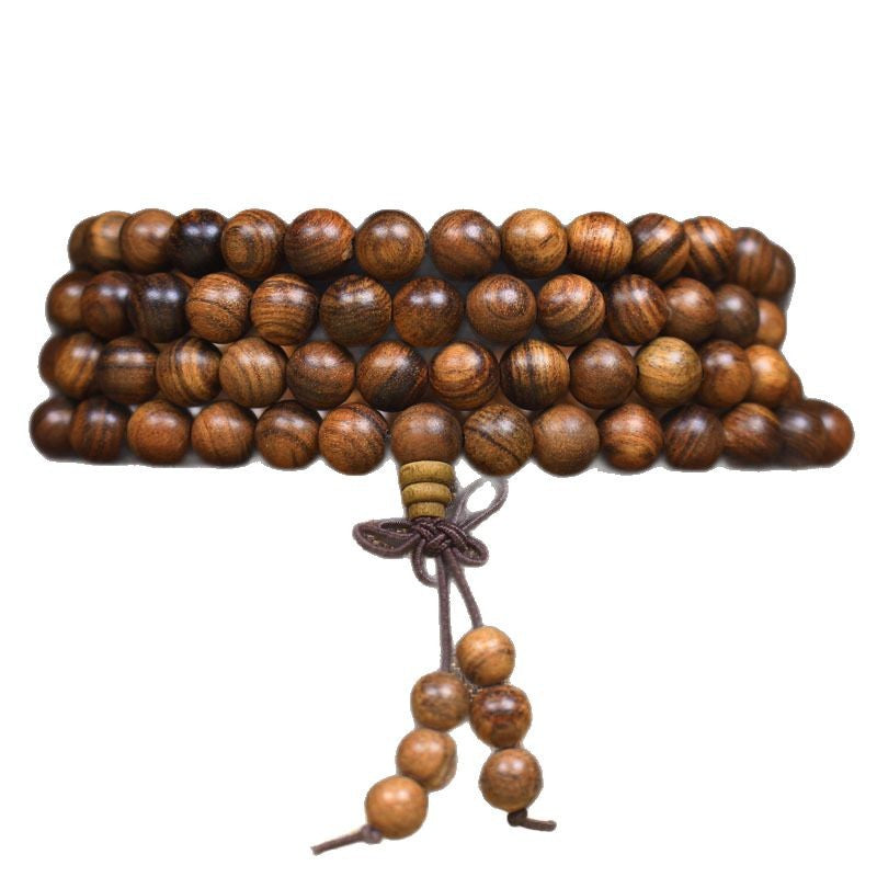 108 Black Rosewood Mala Beads Bracelet – Natural Wooden Prayer Beads for Men & Women, Meditation & Yoga
