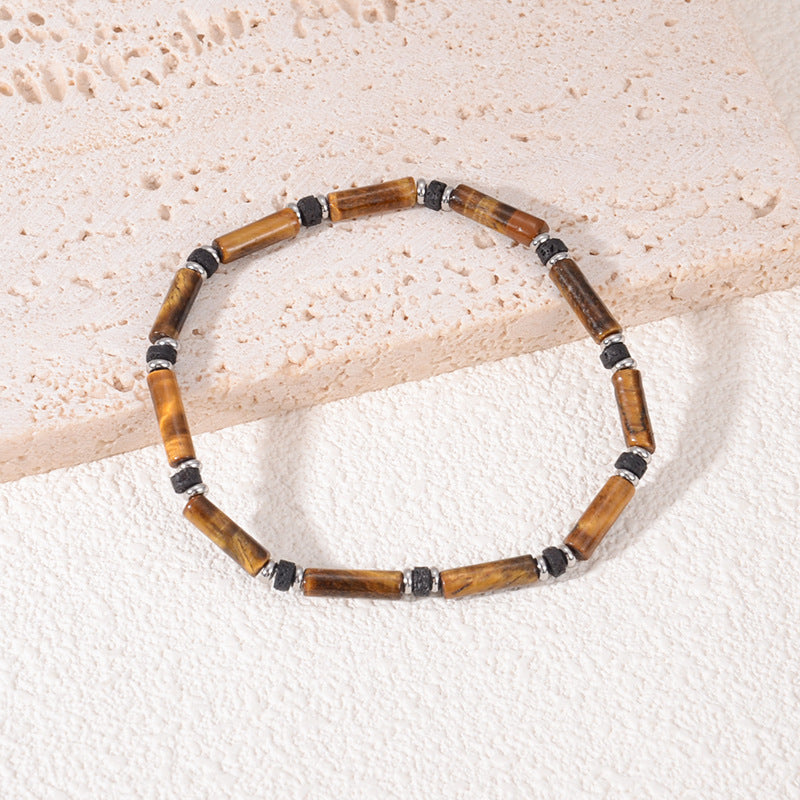 Genuine Tiger's Eye & Natural Stone Bracelet - Men's Healing Gemstone Bead Bracelet - Spiritual Protection Jewelry aurimala