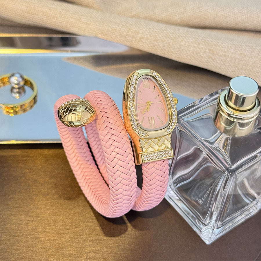 Snake Style Women’s Bangle Watch for Women – Fashion Jewelry Accessory, Trendy Quartz Bracelet Watch Gift, Ready Stock Ladies Watch USA Style aurimala