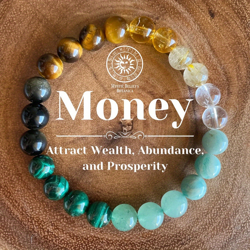 Boho Prosperity Bracelet – Multi-Gemstone Energy Beads for Wealth, Abundance & Positive Vibes