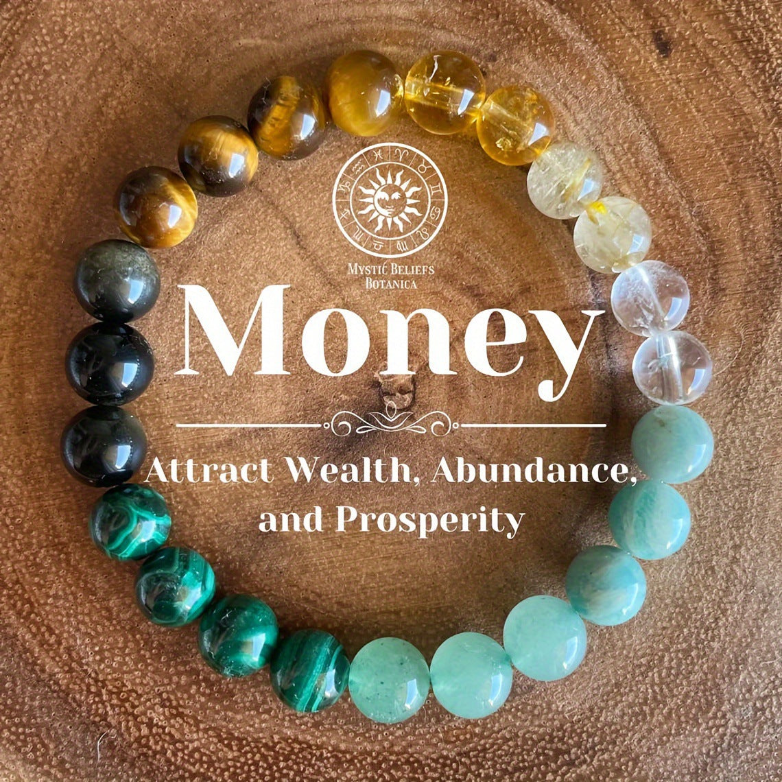 Boho Prosperity Bracelet – Multi-Gemstone Energy Beads for Wealth, Abundance & Positive Vibes