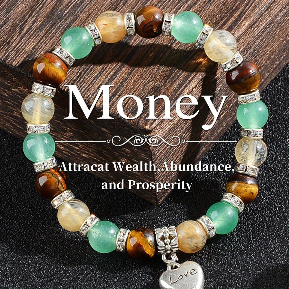 Boho Prosperity Bracelet – Multi-Gemstone Energy Beads for Wealth, Abundance & Positive Vibes
