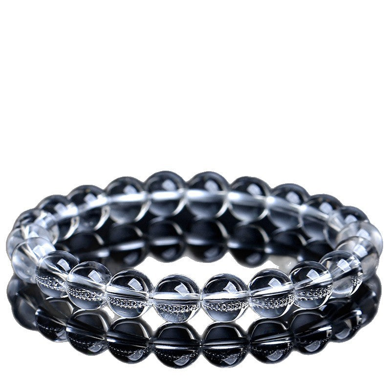 Natural Clear Quartz Energy Bracelet – White Crystal Beaded Healing Jewelry - aurimala