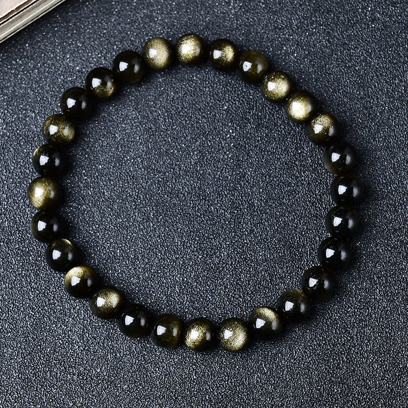 Black Obsidian & Golden Sheen Obsidian Bracelet – Natural Protection, Confidence & Grounding Energy (Unisex)