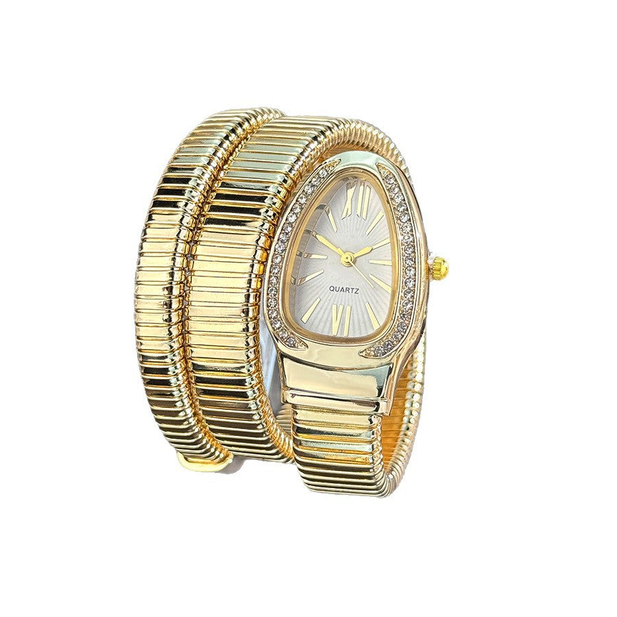 Snake Style Women’s Bangle Watch for Women – Fashion Jewelry Accessory, Trendy Quartz Bracelet Watch Gift, Ready Stock Ladies Watch USA Style aurimala