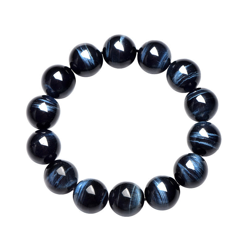 Natural Lightning Blue Tiger’s Eye Bracelet | Imperial Blue Tiger Eye Beads