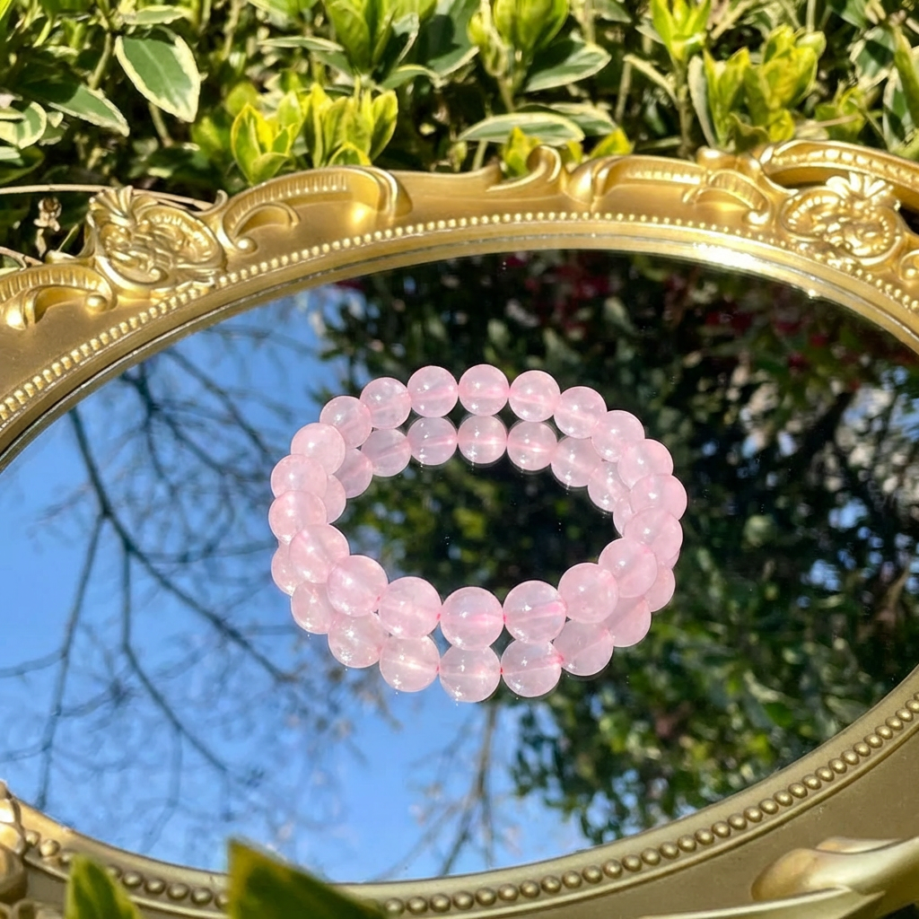 Natural Star Rose Quartz Bracelet– Healing Crystal for Love, Calm & Emotional Balance aurimala