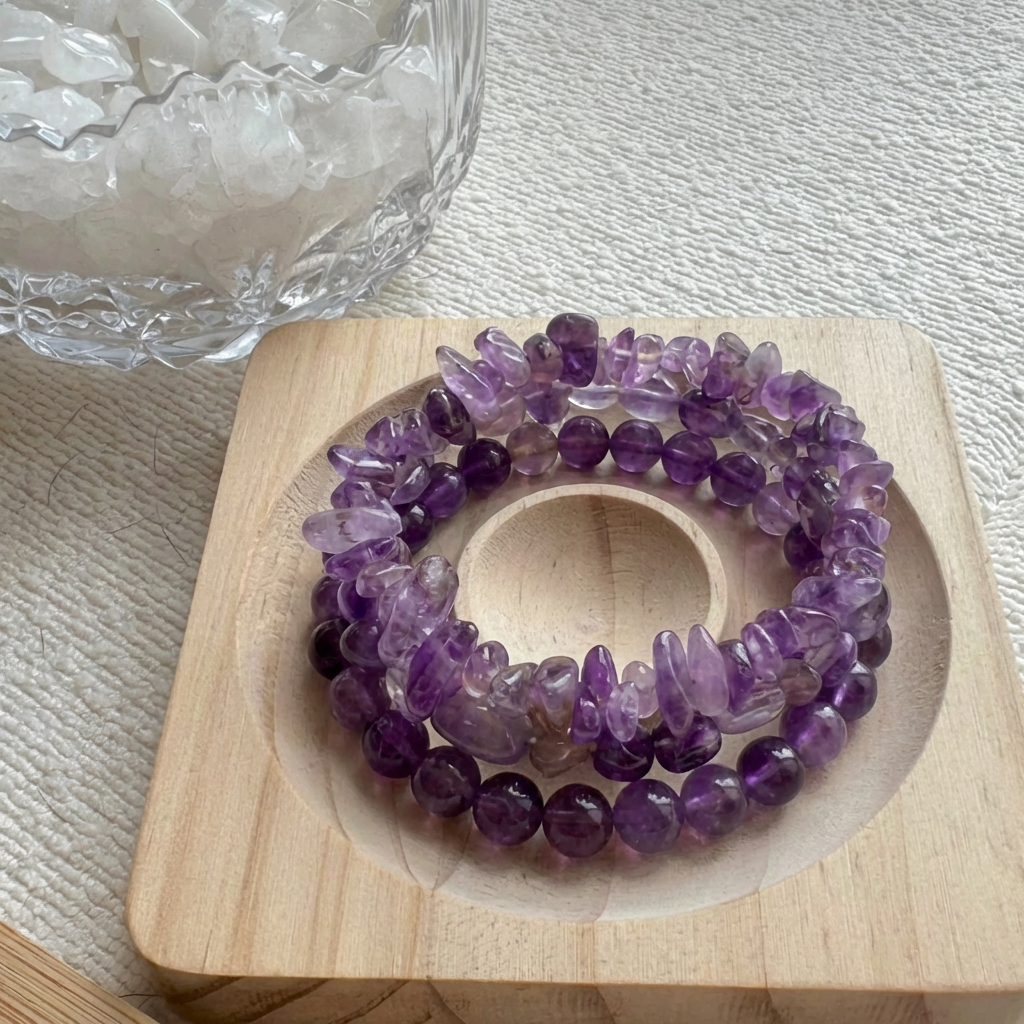 6mm Natural Stone Bracelet Set – Rose Quartz, Tiger Eye & Agate Stackable Healing Bead Bracelets aurimala2