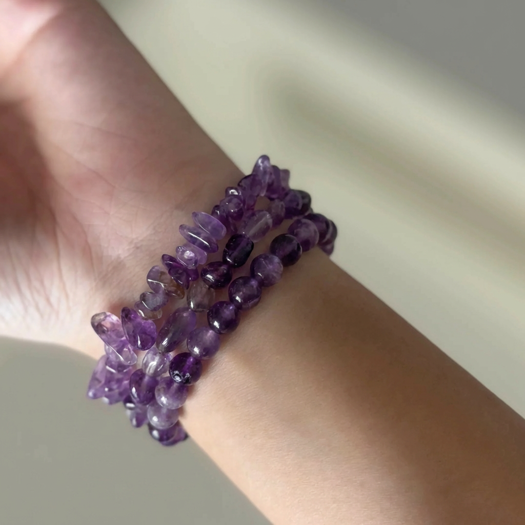 6mm Natural Stone Bracelet Set – Rose Quartz, Tiger Eye & Agate Stackable Healing Bead Bracelets aurimala6