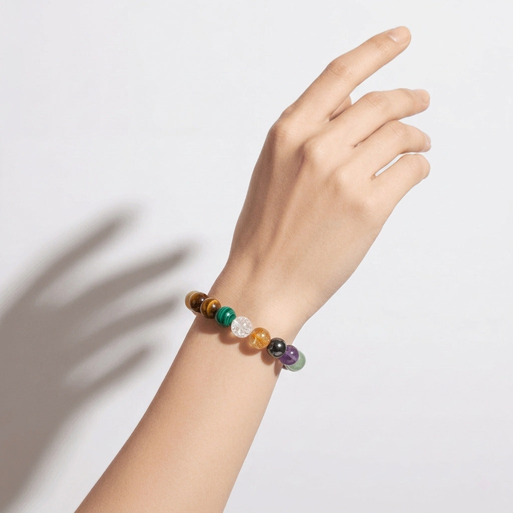 natural crystal energy bracelet with healing stones