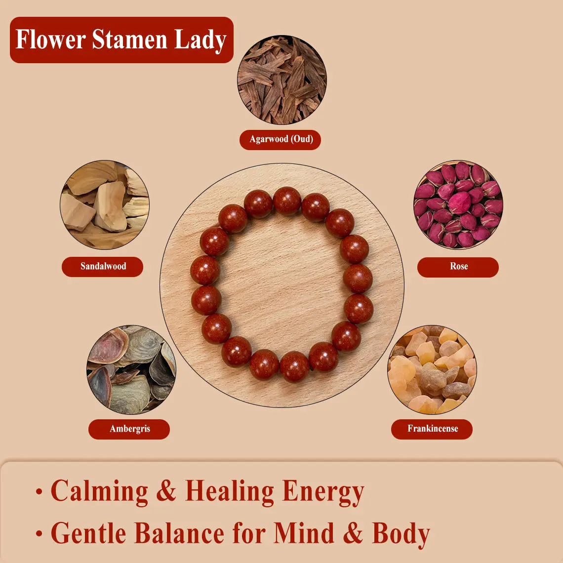 Five Elements handcrafted  Incense Bracelet: Natural Herbal Aromatherapy Jewelry aurimala2