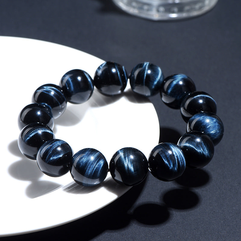 Natural Lightning Blue Tiger’s Eye Bracelet | Imperial Blue Tiger Eye Beads product3