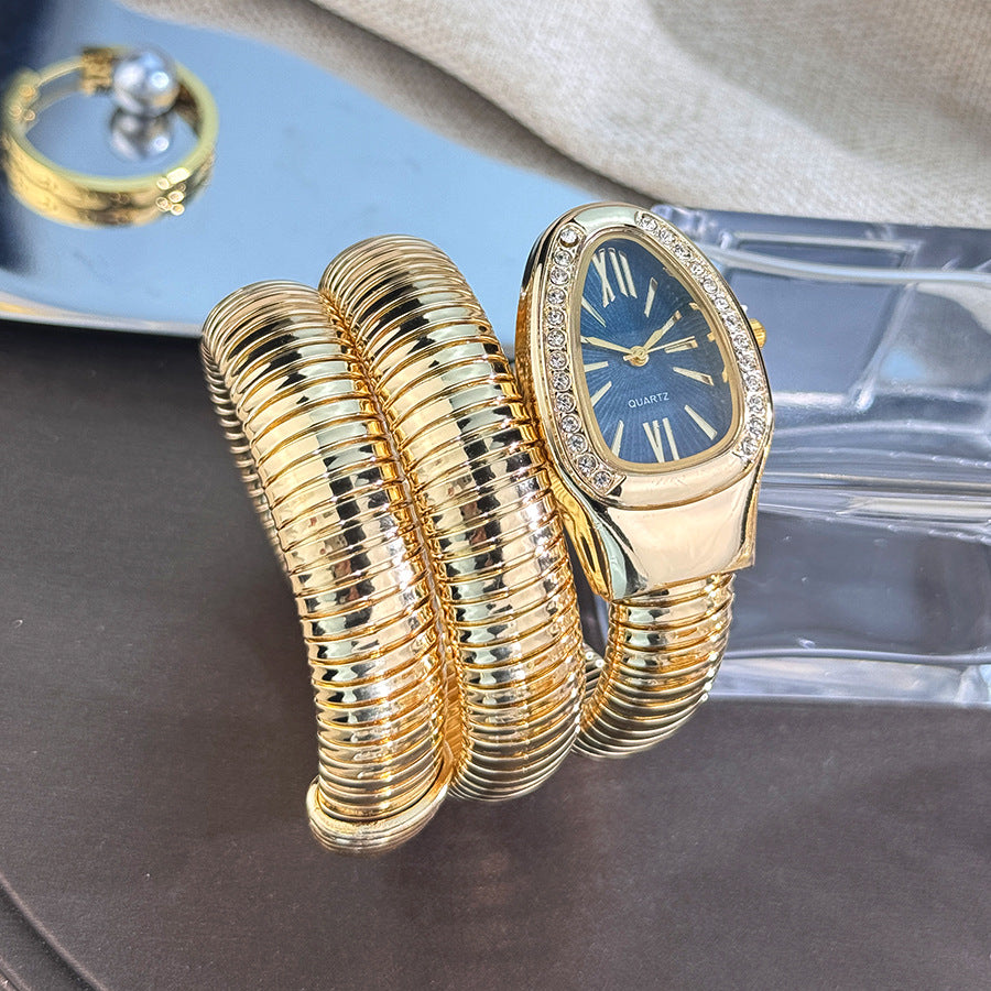 Snake Style Women’s Bangle Watch for Women – Fashion Jewelry Accessory, Trendy Quartz Bracelet Watch Gift, Ready Stock Ladies Watch USA Style aurimala