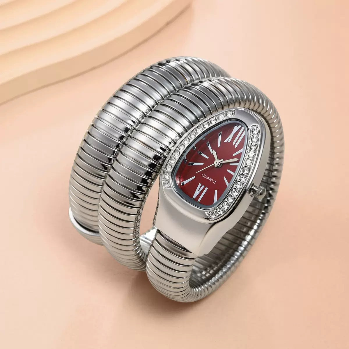 Snake Style Women’s Bangle Watch for Women – Fashion Jewelry Accessory, Trendy Quartz Bracelet Watch Gift, Ready Stock Ladies Watch USA Style aurimala