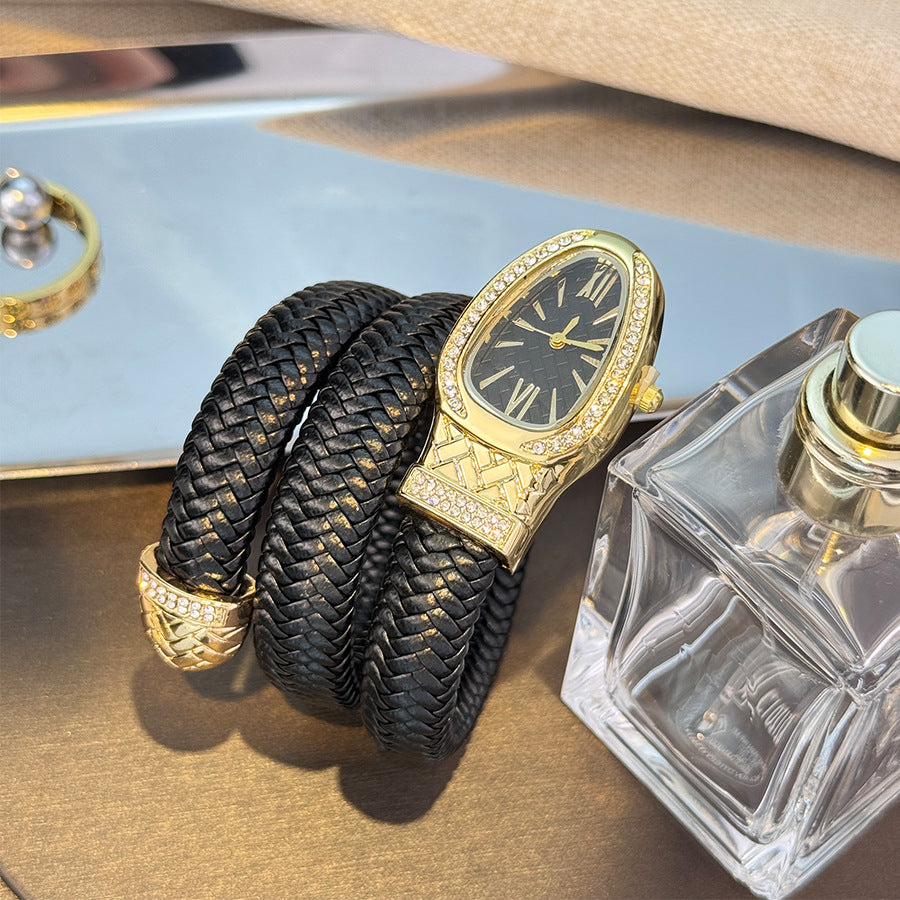 Snake Style Women’s Bangle Watch for Women – Fashion Jewelry Accessory, Trendy Quartz Bracelet Watch Gift, Ready Stock Ladies Watch USA Style aurimala