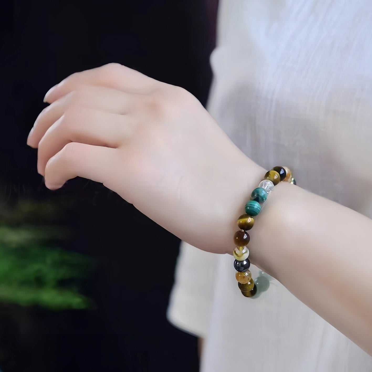 colorful natural crystal bracelet for energy balance