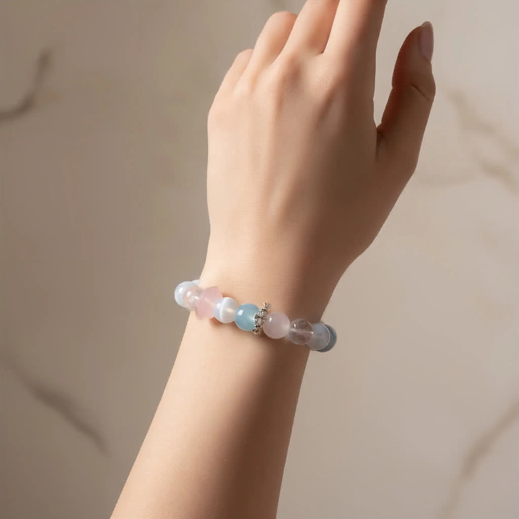 Pastel healing crystal bracelet for women