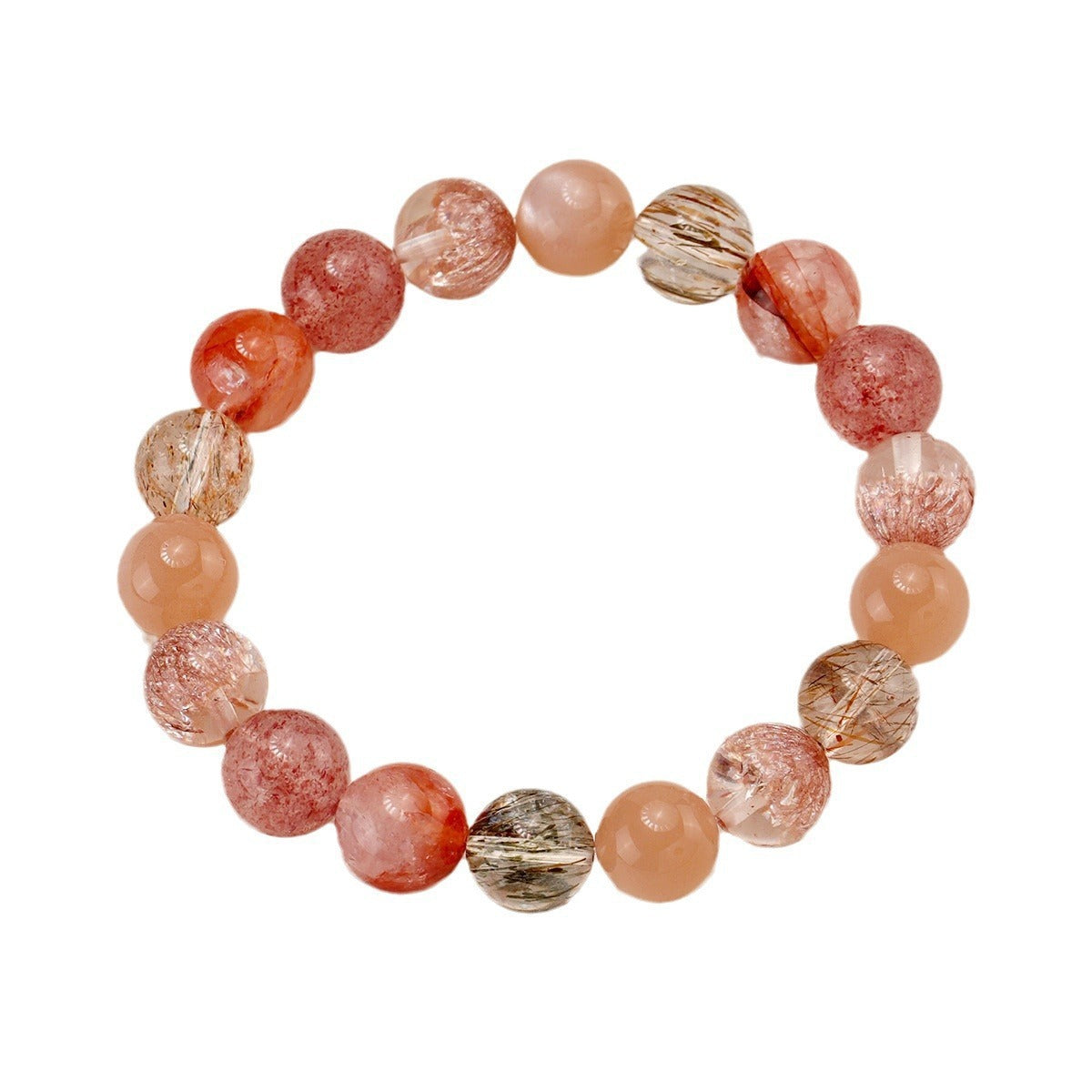 Strawberry quartz jewelry pink crystal bracelet for daily wear
