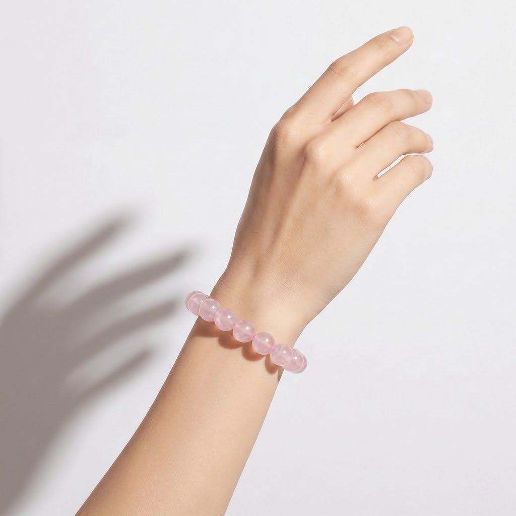 Natural Star Rose Quartz Bracelet– Healing Crystal for Love, Calm & Emotional Balance aurimala